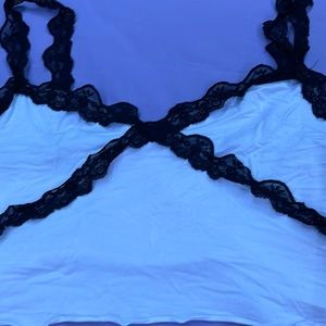 Black and white laced crop from shein